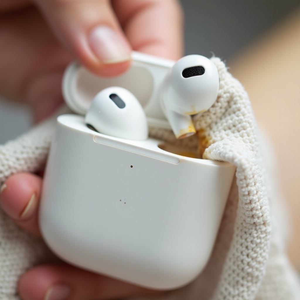 سماعات AirPods ملطخة