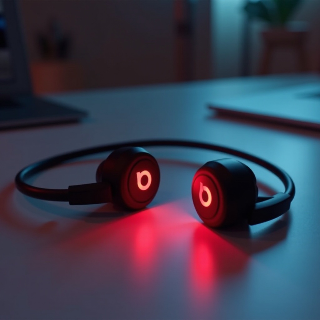 يومض beats x باللونين الأحمر والأبيض